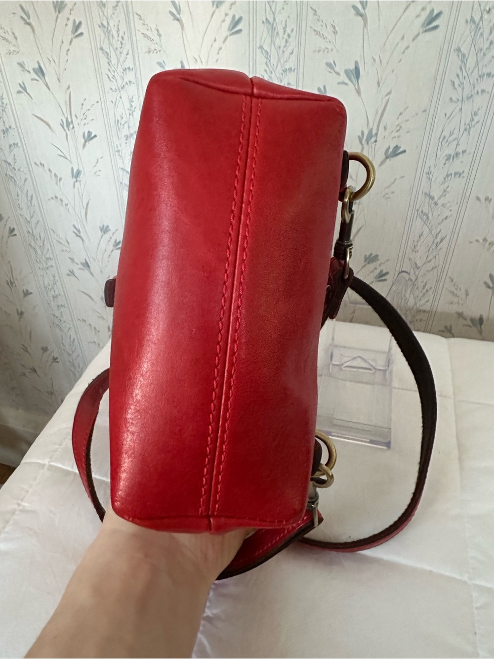 Patricia Nash Red Leather Backpack - Picture 8 of 14
